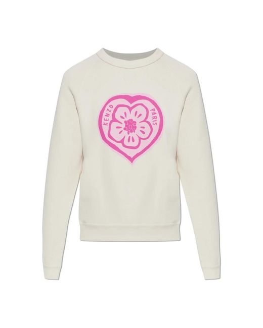 KENZO Hoodies & Sweatvesten ,Katoen Printed Sweatshirt in het White