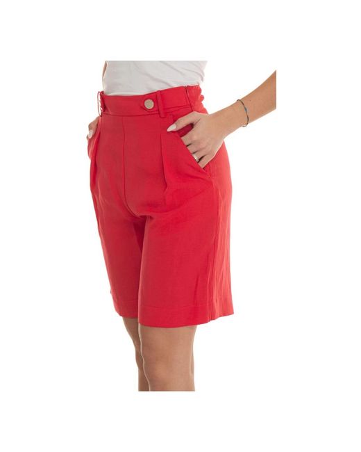 Liu Jo Button Bermuda Shorts in het Red