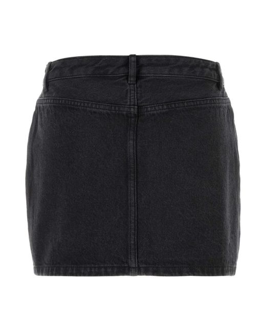A.P.C. Rokken ,Zwart ,Denim Zwarte Denim Mini Rok in het Black