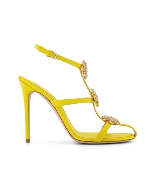 Giambattista Valli Yellow Blumenapplikation sandalen
