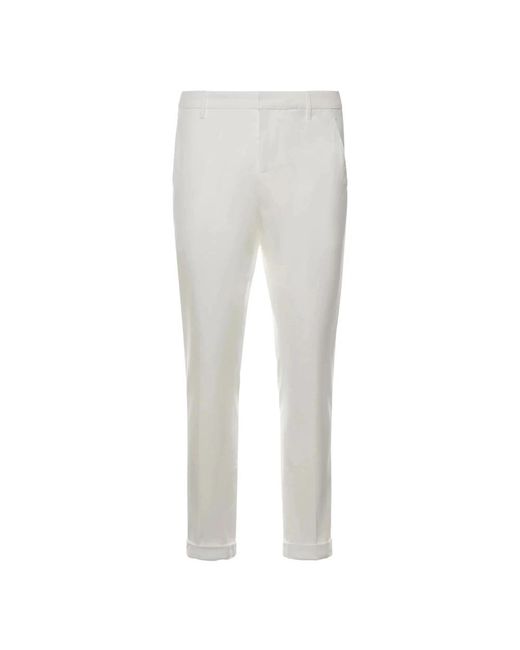 Dondup White Slim-Fit Trousers for men