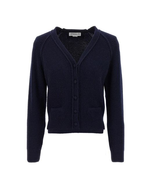 Victoria Beckham Blue V-Neck Knitwear