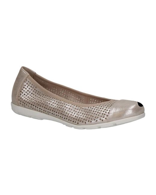 Caprice Metallic Ballerina Shoes