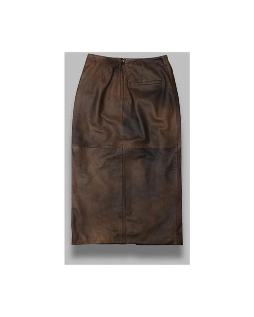ROTATE BIRGER CHRISTENSEN Brown Leather Skirts
