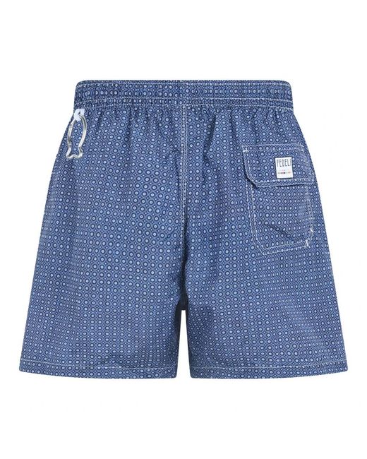 Fedeli Beach Shorts in het Blue voor heren