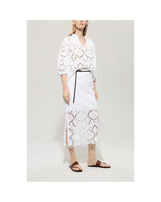 Midi Skirts Luisa Cerano de color White