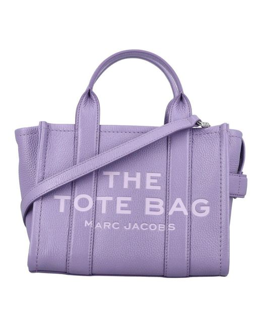 Marc Jacobs Purple Kleine leder tote tasche
