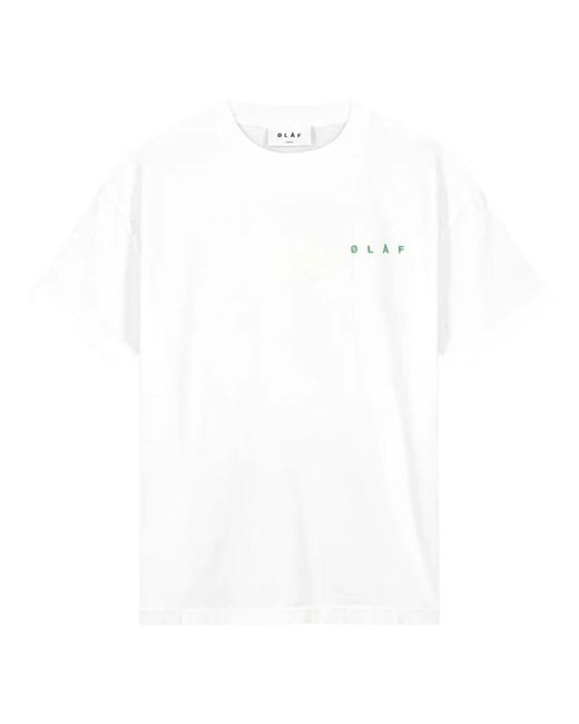 Olaf Hussein Spiral face tee t-shirt weiß,spiral face tee t-shirt grün in White für Herren