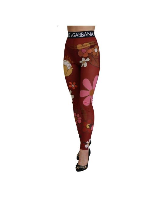 Dolce & Gabbana Red Leggings