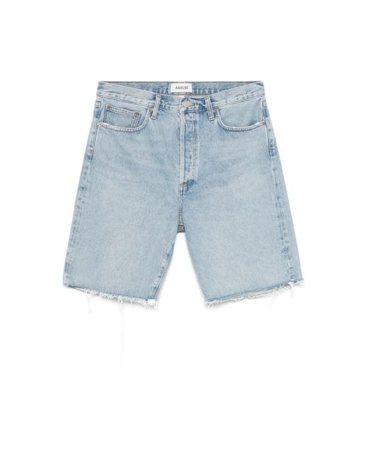 Agolde Blue Denim Shorts for men