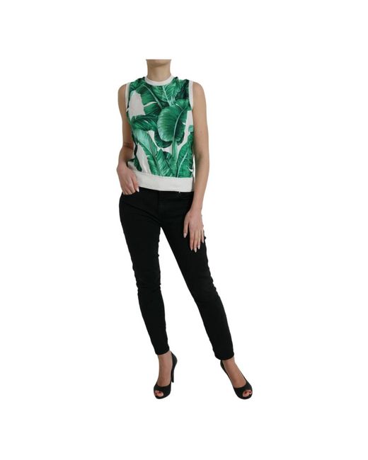 Dolce & Gabbana Green Sleeveless Tops