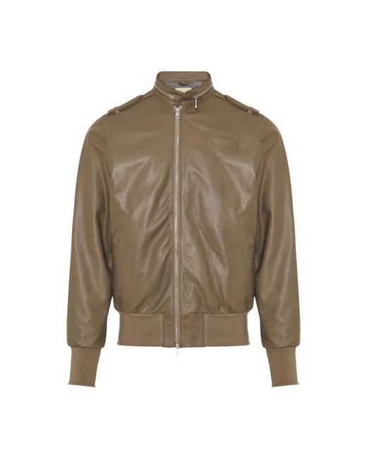 Giorgio Brato Green Leather Jackets for men