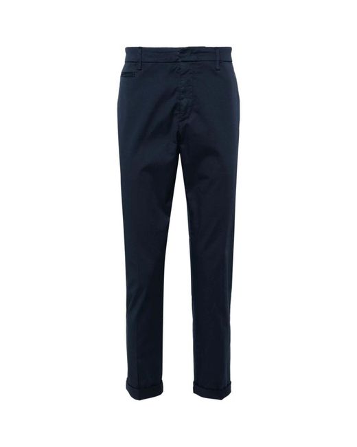 Dondup Blue Straight Trousers for men