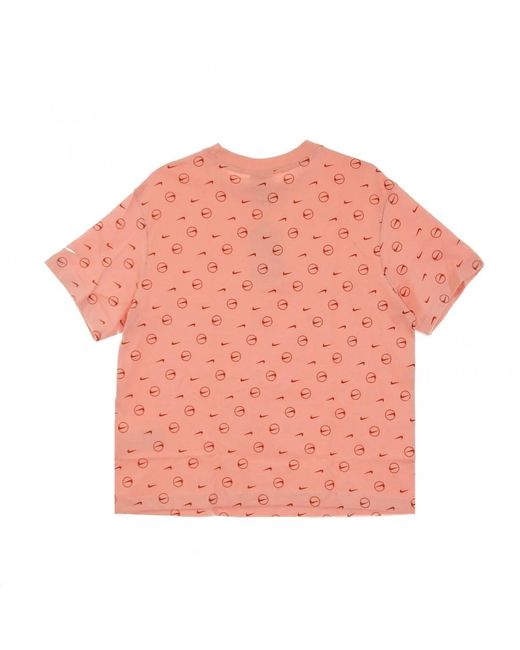 Nike Fitness ,Roze ,All Over Print Boyfriend Tee Pakket in het Pink