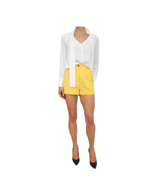 Elisabetta Franchi Yellow Short Shorts