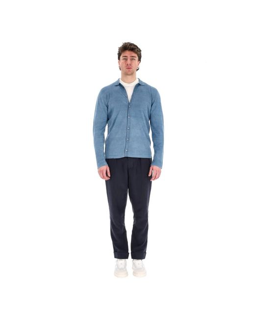 Drumohr Truien & Vesten ,Blauw ,Denim Denim Overhemd Lange Mouw in het Blue voor heren