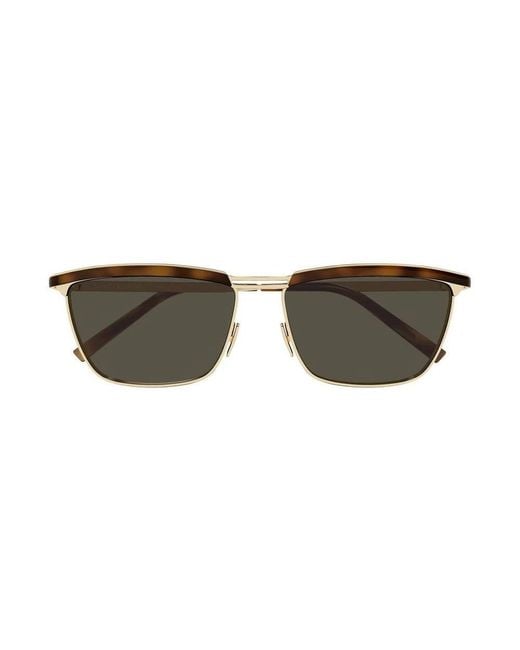 Saint Laurent Metallic Square Sunglasses for men