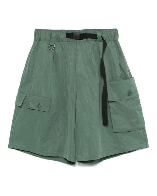 Y-3 Washed Twill Shorts in Green für Herren