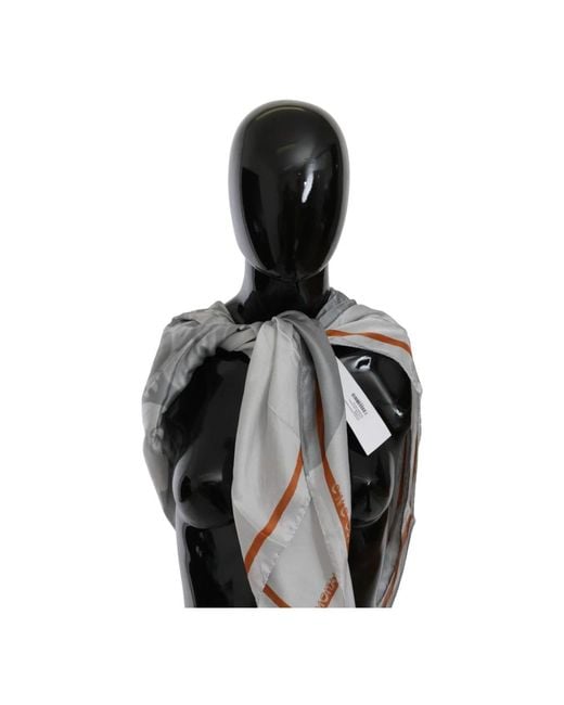 CoSTUME NATIONAL Gray Silk Scarves