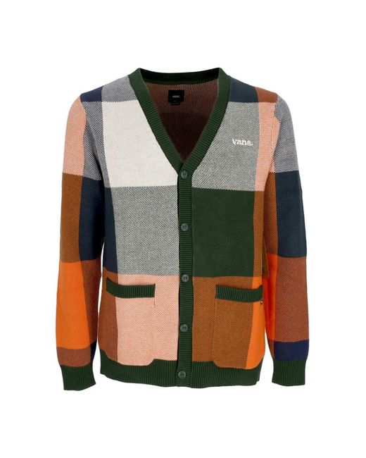 Vans Green Cardigan Walden Plaid Cardigan Sweater for men