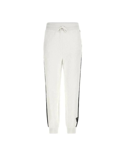 Pantaloni bianchi con logo di Guess in White