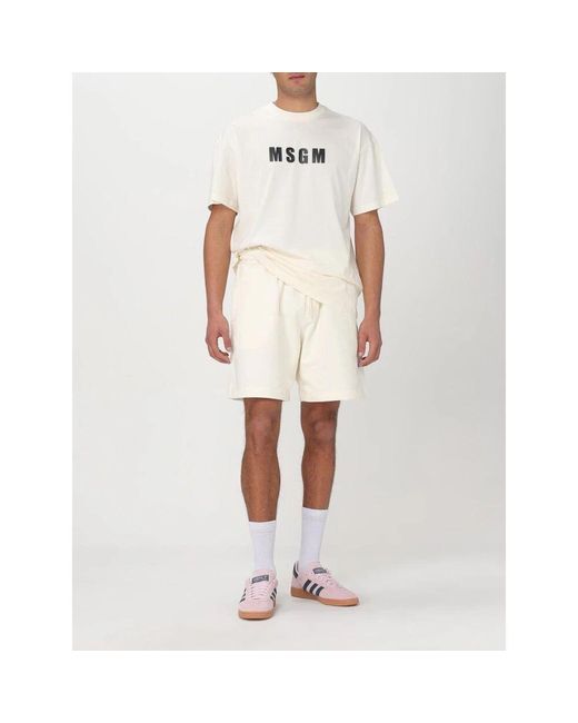 MSGM Schwarze Casual Style Shorts in White für Herren