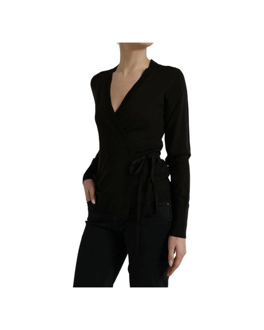 Dolce & Gabbana Elegante Zwarte Wollen Vest Trui in het Black