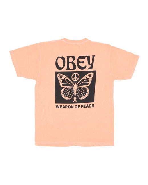 Obey Friedenswaffe klassisches tee in Orange für Herren