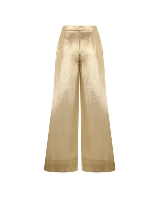Alberta Ferretti Natural Wide Trousers