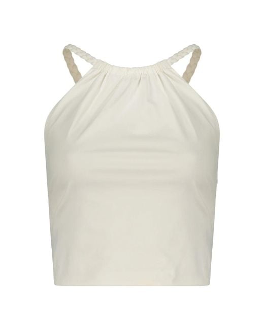RED Valentino White Sleeveless Tops