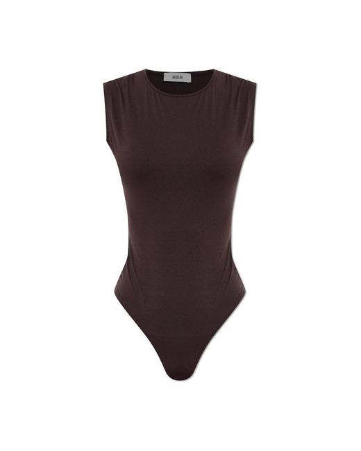Agolde Tops ,Bruin ,Leer Body Aura Bodysuit in het Brown