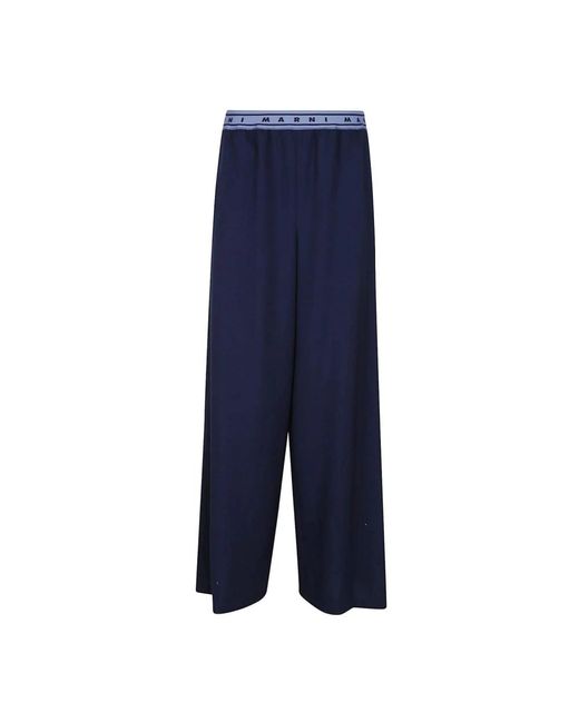 Wide Trousers Marni de color Blue