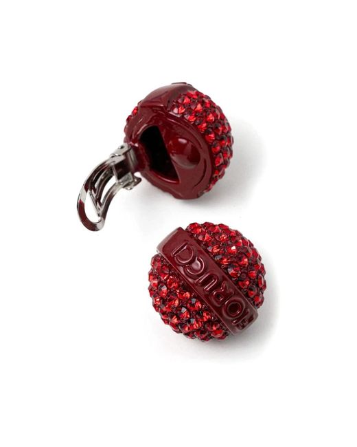 Fiorucci Rode Kristal Clip Sluiting Oorbellen in het Red