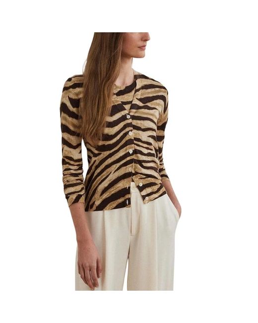 Ralph Lauren Truien & Vesten ,Veelkleurig ,Katoen Denzel Long-Sleeve Cardigan in het Brown