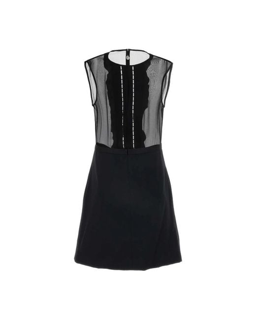Versace Kleedjes ,Zwart ,Elegant Georgette Mini Dress in het Black