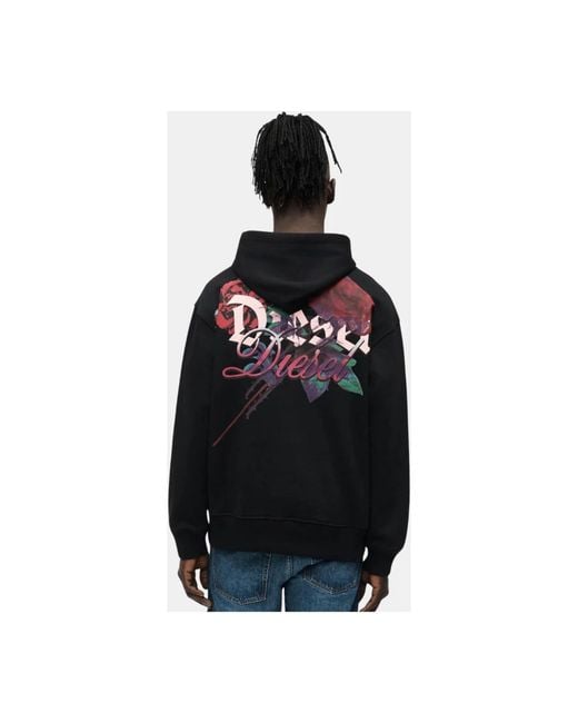 DIESEL Blue Hoodies for men