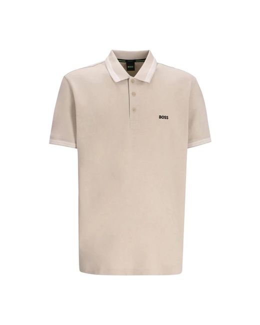 HUGO Pe Interlock Poloshirt in het Natural voor heren
