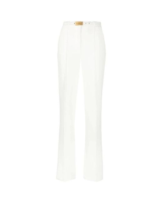 Elisabetta Franchi White Straight Trousers