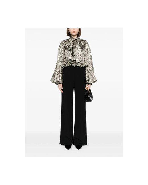 Balmain Zijden Overhemd Met Pythonprint En Strik in het Gray