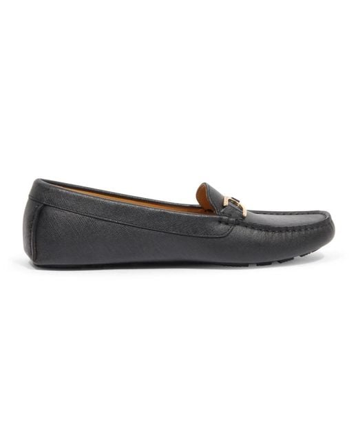La Martina Black Schwarzer Saffiano Loafer Made