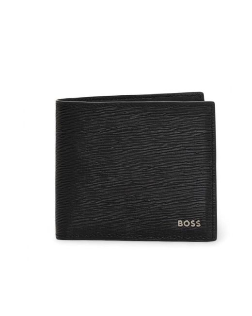 HUGO Lederbrieftasche Mit Kartenfächern in Black für Herren