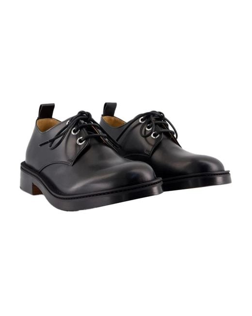 McQueen Black Leather Lace-Up Shoes