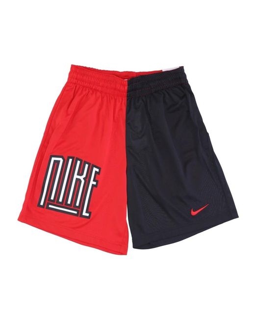 Nike Dri-fit asymmetrische basketballshorts in Red für Herren