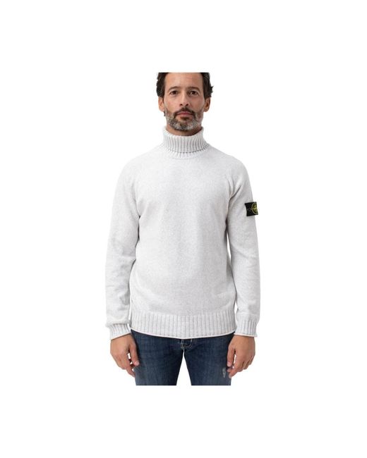 Turtlenecks di Stone Island in White da Uomo