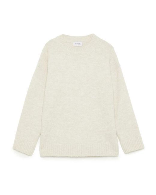 AMISH White Round-Neck Knitwear