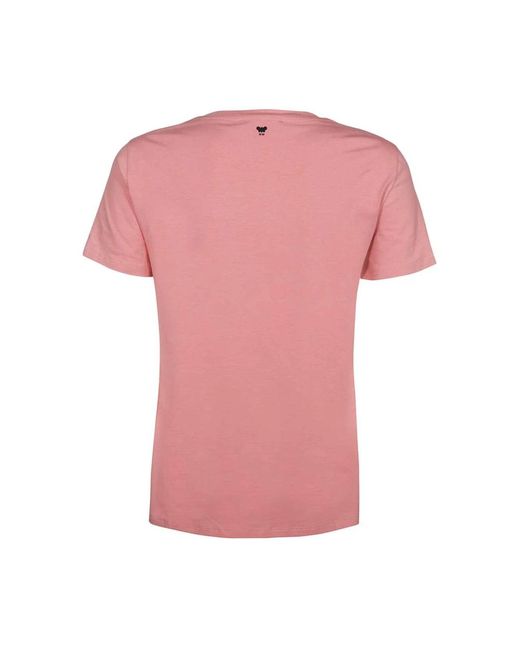 Weekend by Maxmara Pink Front Print Baumwoll T-Shirt