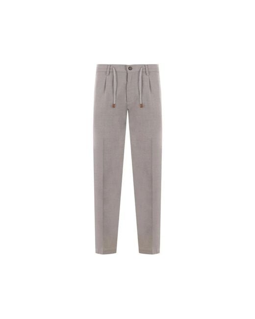 Eleventy Gray Straight Trousers for men