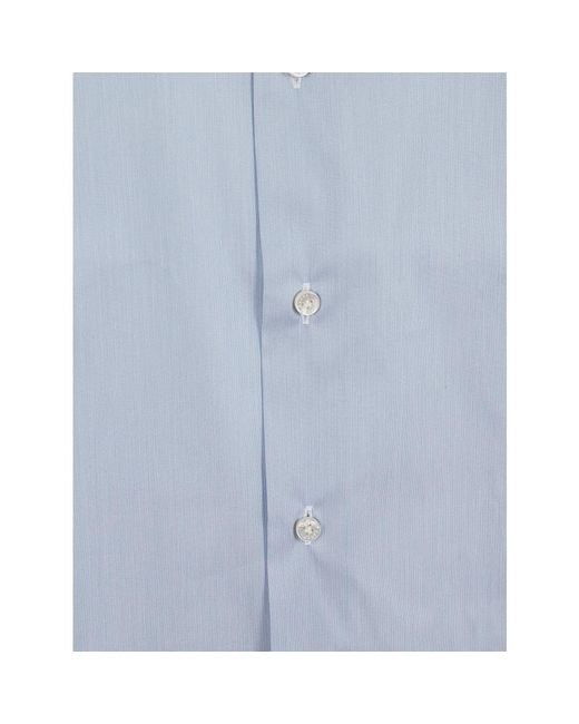 Barba Napoli Blue Formal Shirts for men