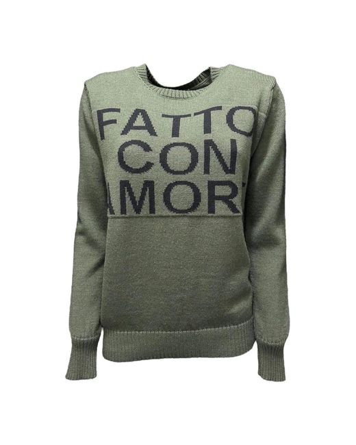 Giulia N Couture Green Round-Neck Knitwear