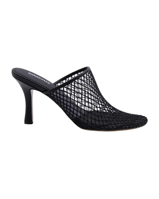Lola Cruz Blue Heeled Mules